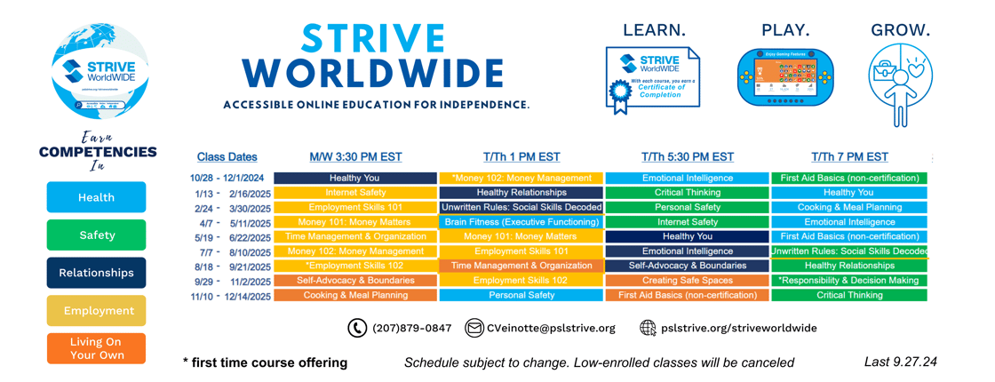 2024-25 Schedule Courses