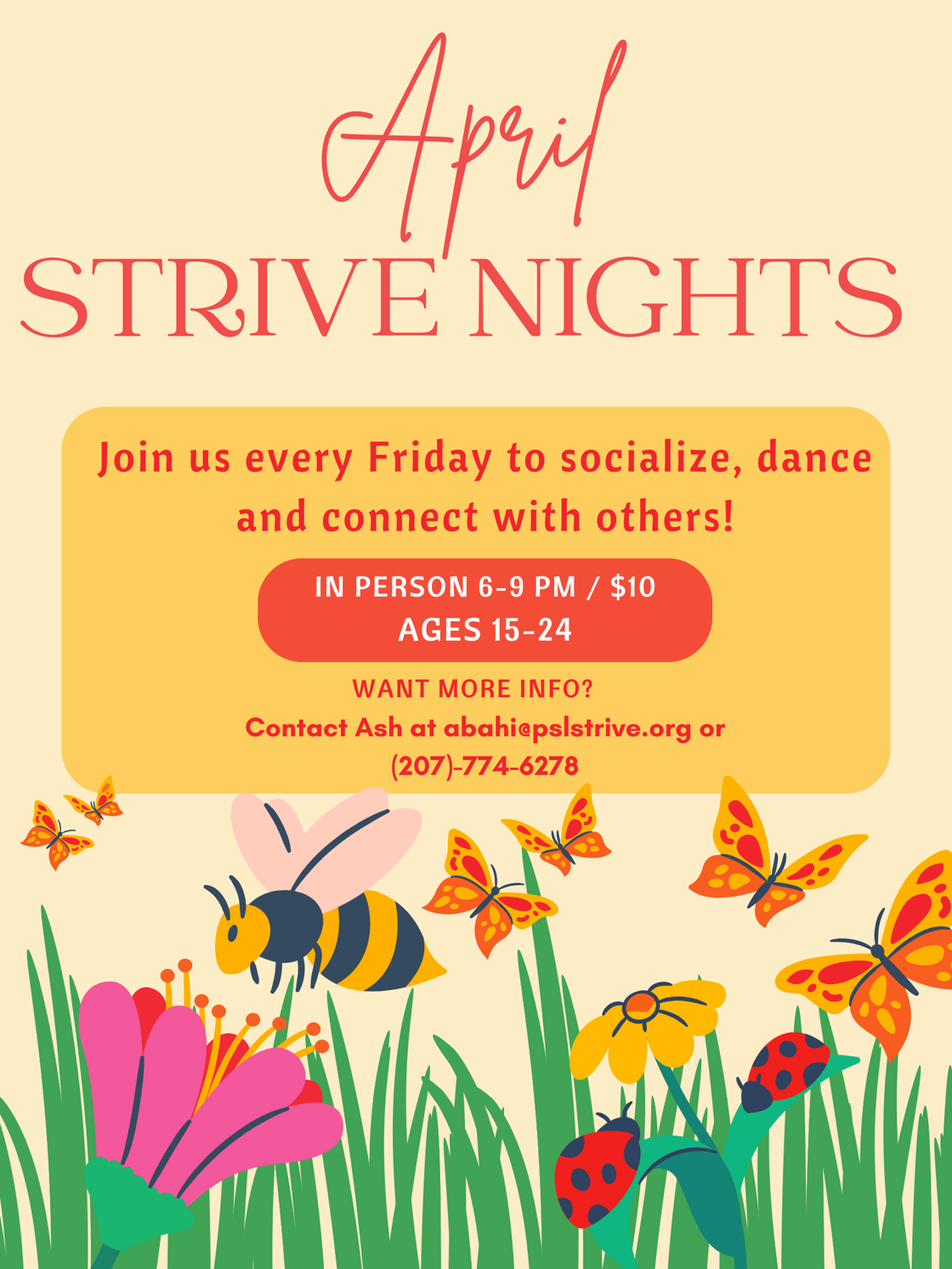 April STRIVE NIGHT Flyer