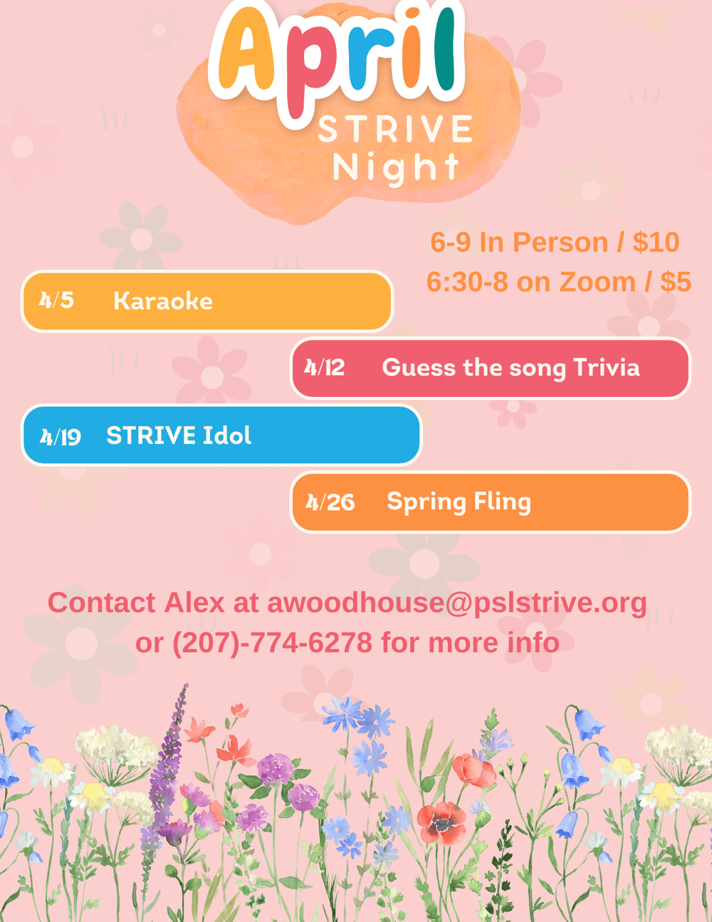 April STRIVE Night Flyer