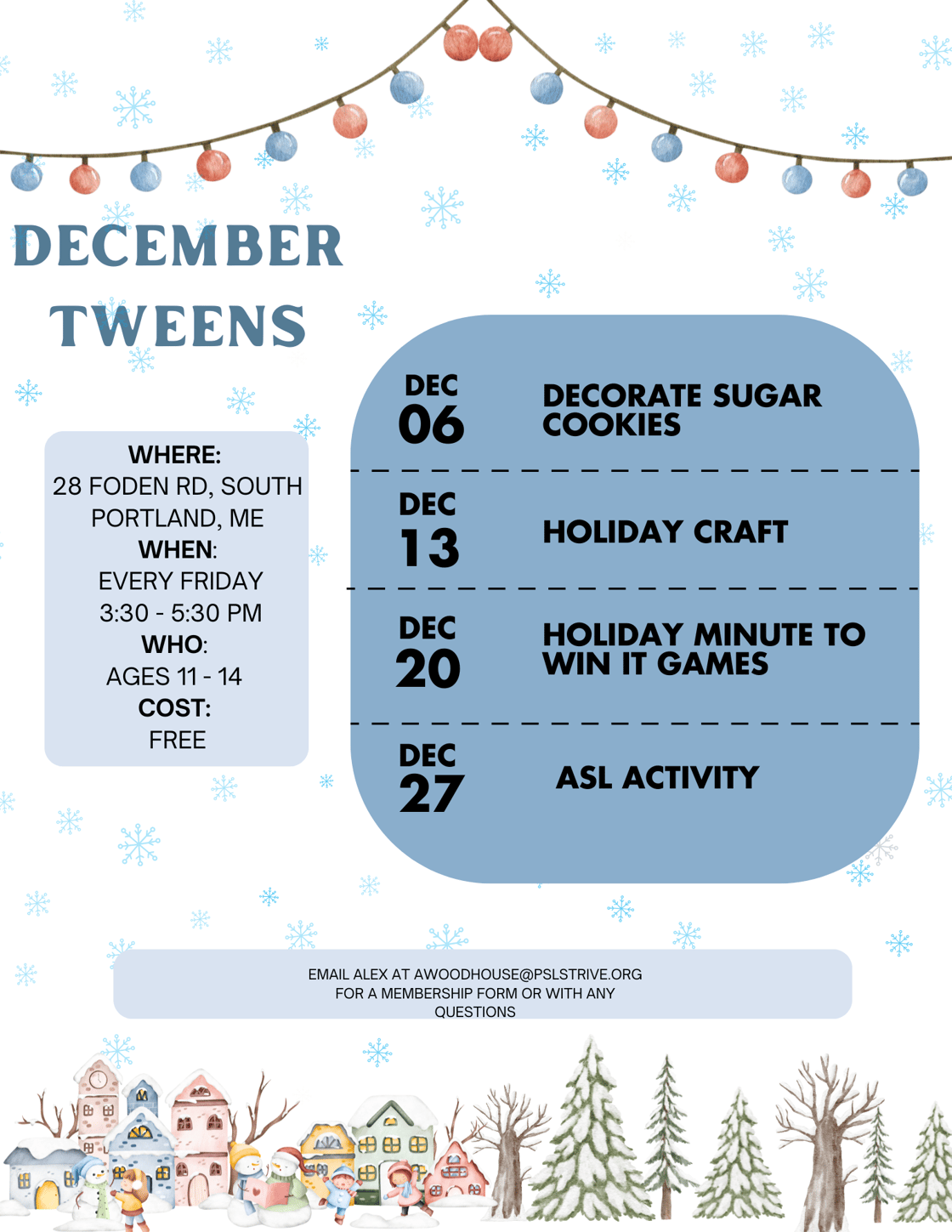 December Tweens Flyer (Horizontal) (Real Estate Flyer)