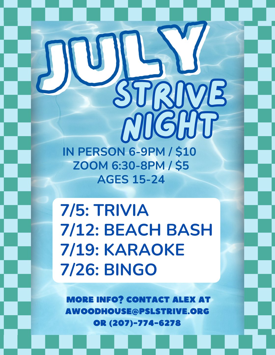 JULY STRIVE NIGHT flyer