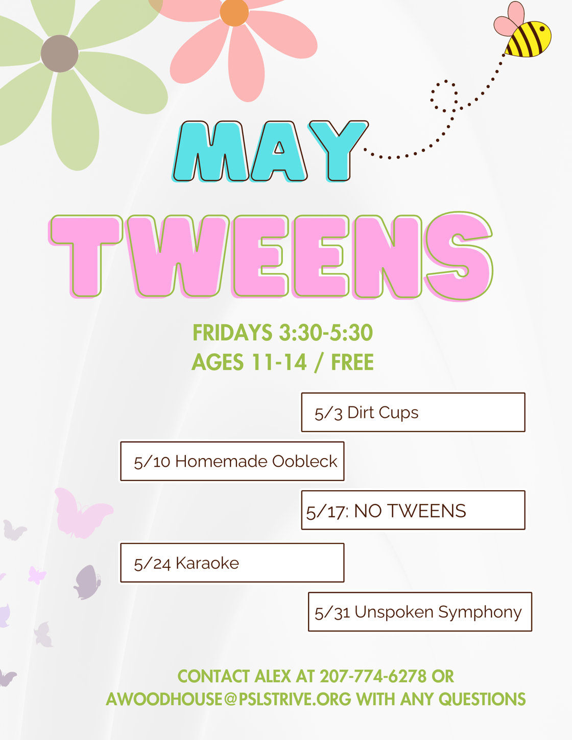 May 2024 Tweens flyer