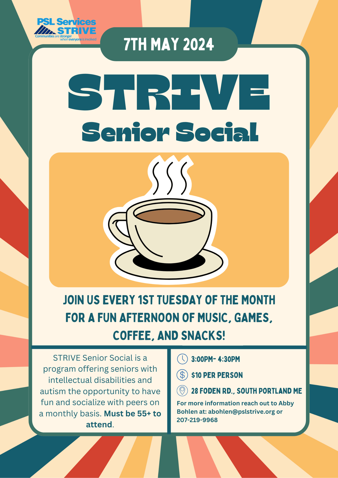 May STRIVE Senior Social Poster