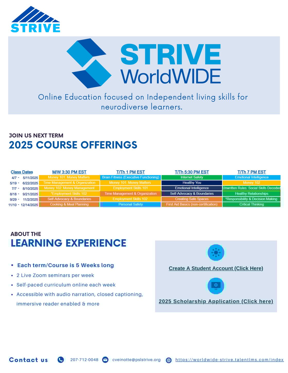 STRIVE WorldWIDE 2025 Schedule