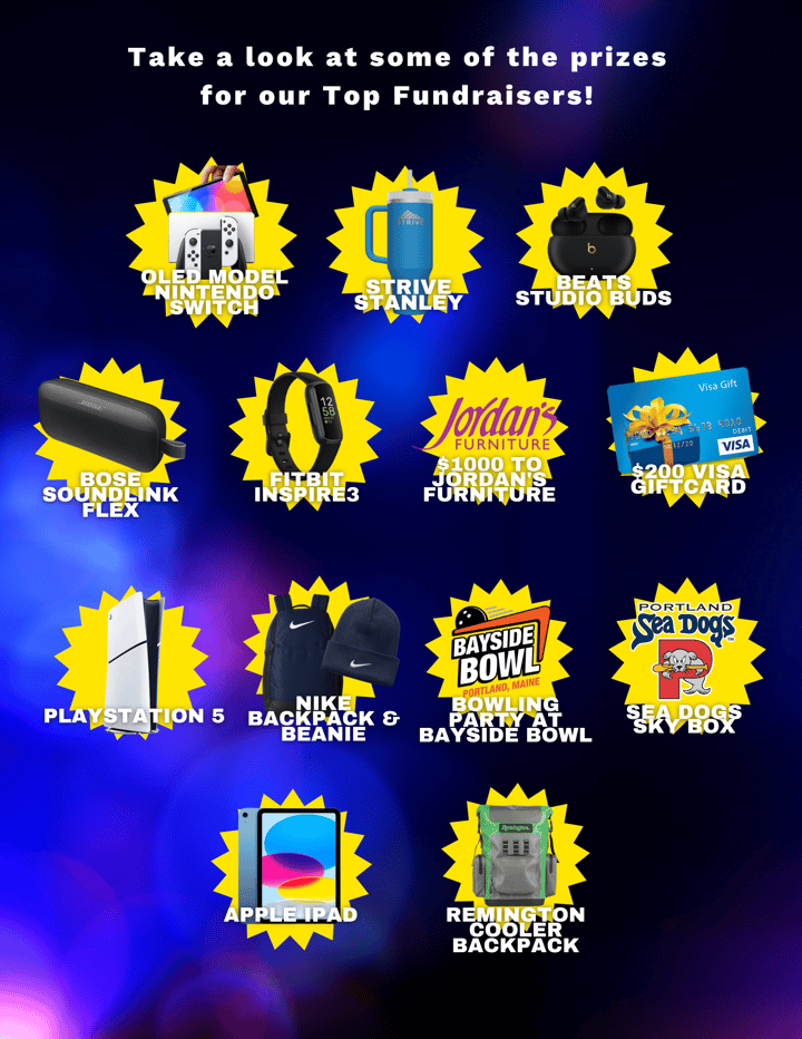 Top fundraising prizes  (10 × 5.5 in) (Real Estate Flyer)